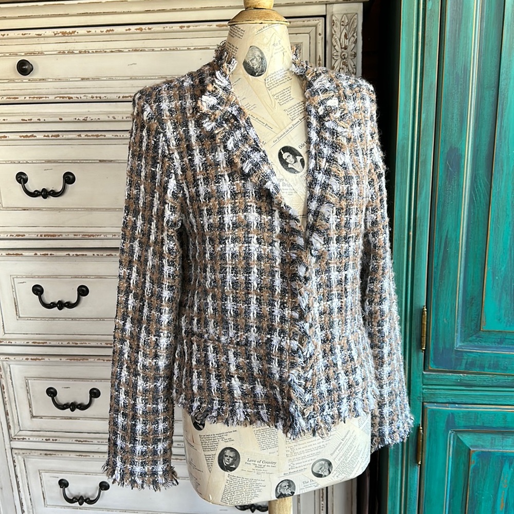 Elie Tahari Twid Jacket w/ Pockets Size Large